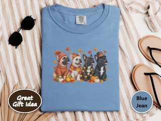 Autumn French Bulldogs Group doodle dog shirt - photo 7