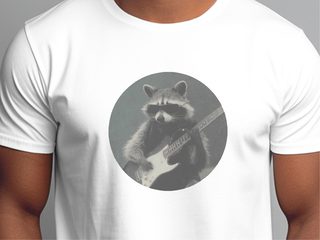 Raccoon Playing Electric Guitar funny shirt - photo 1