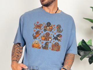 Colorful Dachshund Fall Activities Clipart doodle dog shirt - photo 8