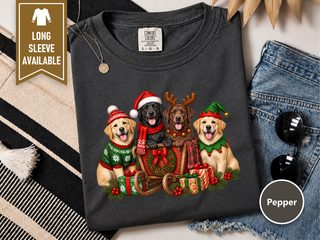 Christmas Labradors Sled Group doodle dog shirt - photo 5