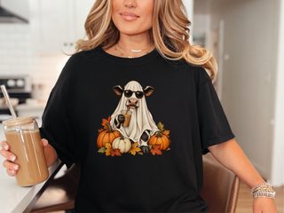 Ghost Cow Iced Coffee Pumpkin funny shirt - photo 5