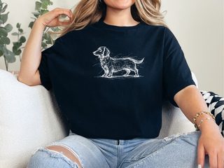 Dachshund Sketch funny shirt - photo 2