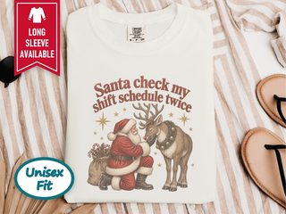 Vintage Santa Reindeer Shift Schedule funny shirt - photo 8