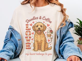 Goldendoodle Coffee Heart Belongs doodle dog shirt - photo 7