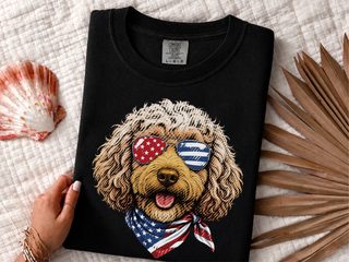 Patriotic Cockapoo Dog Portrait doodle dog shirt - photo 2