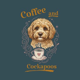 Coffee And Cockapoos Vintage Art Comfort Colors Cockapoo Print Shirt