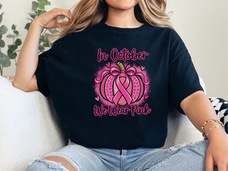 Pink Ribbon Leopard Pumpkin funny shirt - photo 3
