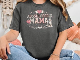 Comfort Colors Aussiedoodle Mama Paw Print Heart Bone Crest - photo 3