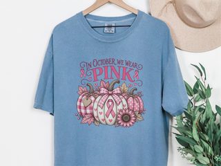 Pink Ribbon Autumn Pumpkins funny shirt - photo 8
