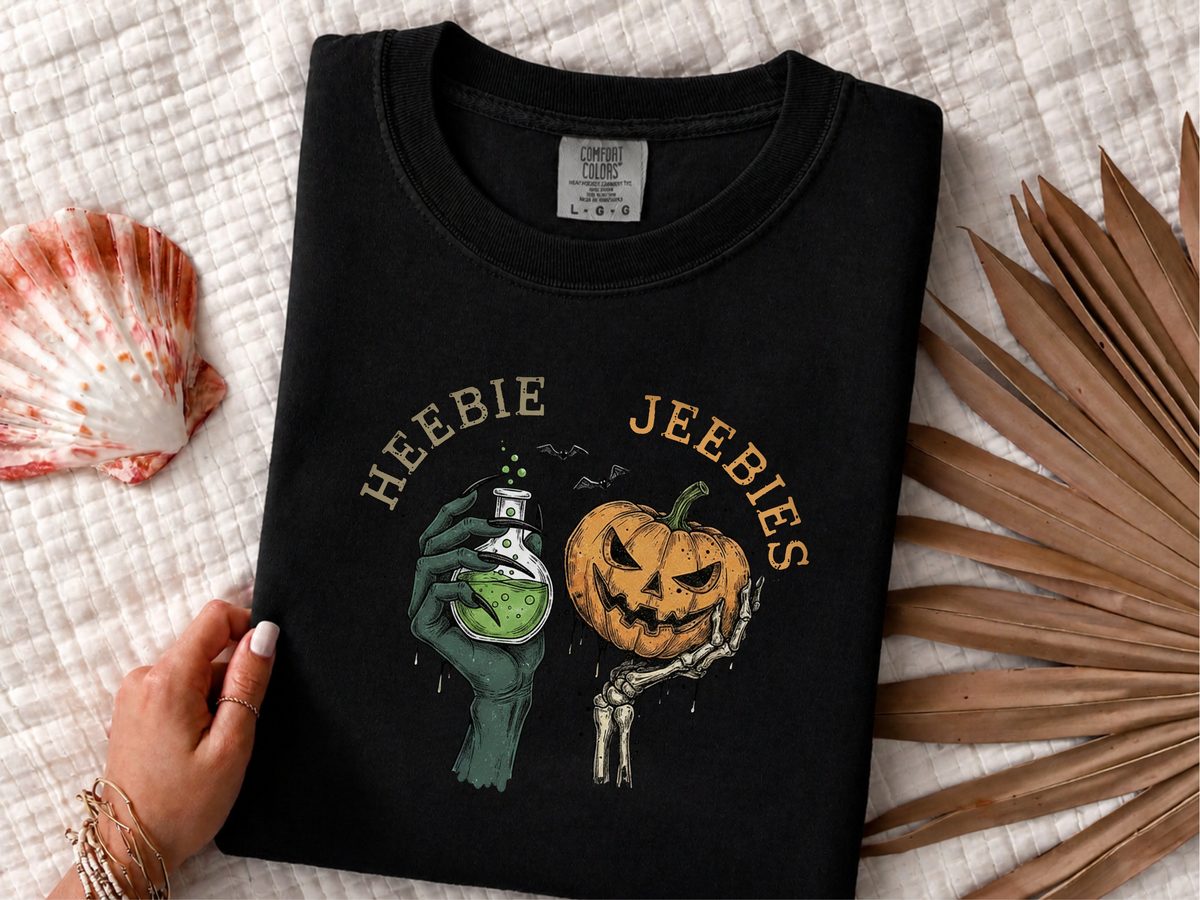 Vintage Witch Potion Pumpkin Heebie Jeebies Halloween T-Shirt