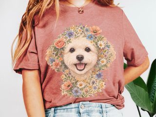 Maltipoo Floral Face doodle dog shirt - photo 1
