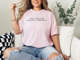 Cows Require My Attention Text funny shirt - photo 7
