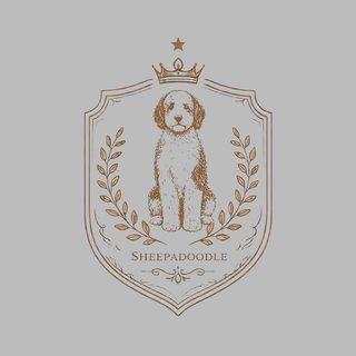 Sheepadoodle Royal Crest Vintage Dog Portrait T-Shirt - Premium Pet