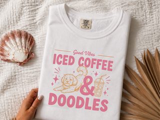 Iced Coffee, Doodles & Good Vibes doodle dog shirt - photo 1