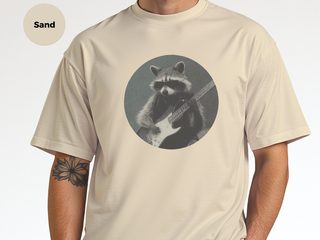 Raccoon Playing Electric Guitar funny shirt - photo 8