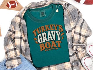 Turkeys Gravy Boat Retro Typography funny shirt - photo 6