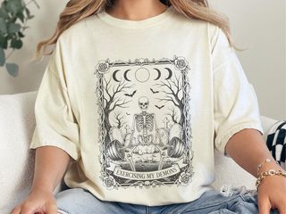 Skeleton Weightlifting Graveyard Art funny shirt - photo 7