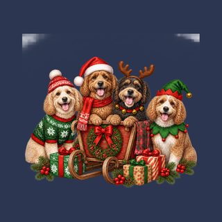 Christmas Cockapoo Holiday Sled Holiday Dog Shirt Design Tee