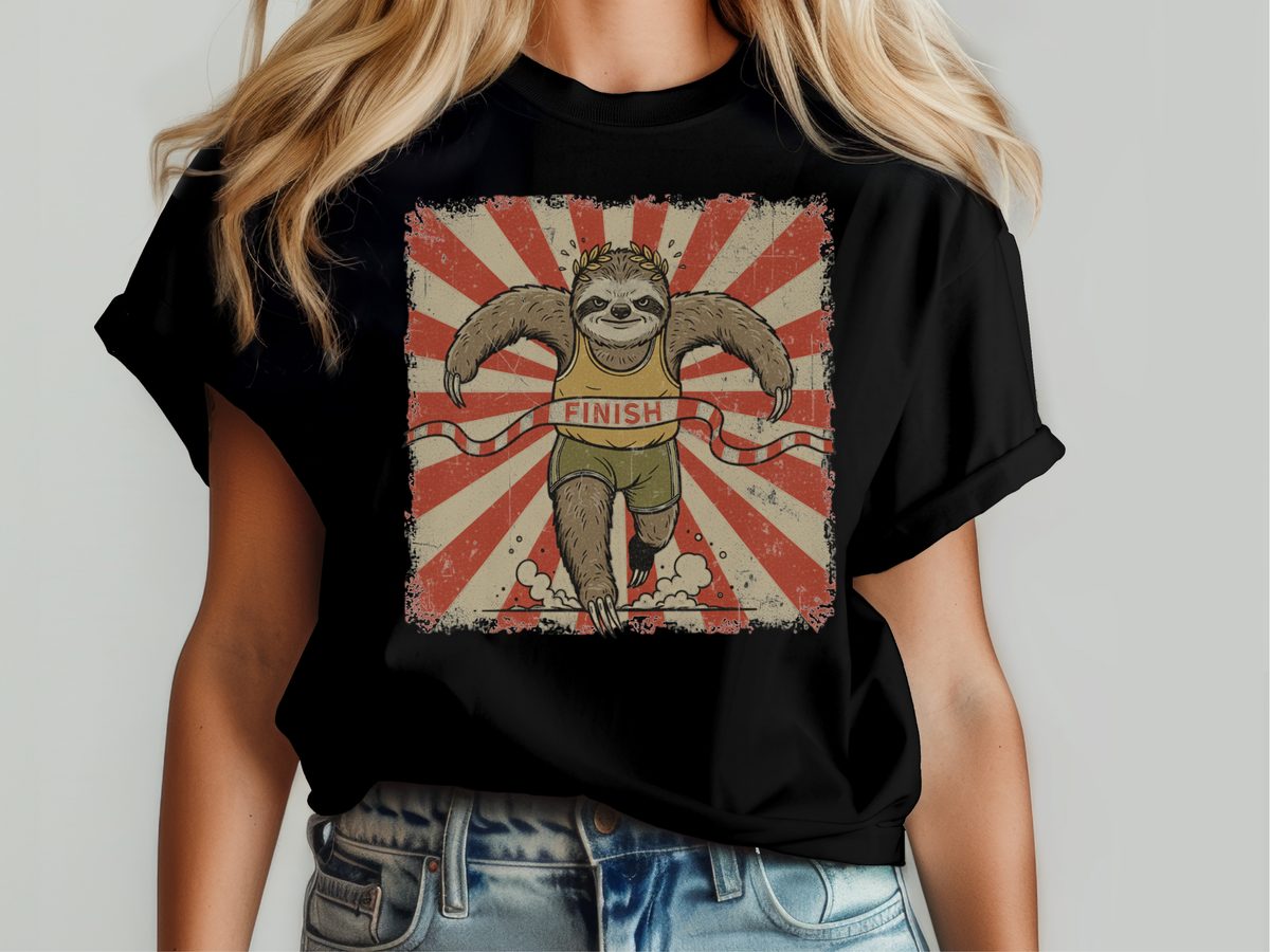 Sloth Wins The Race Funny Sprinter Track & Field Athlete Humor T-Shirt