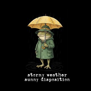 Stormy Weather Sunny Disposition Funny Frog Rainy Day Positive Vibe funny shirt