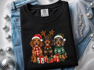 Christmas Dachshund Dogs Trio doodle dog shirt - photo 2