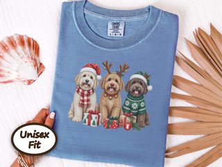 Christmas Goldendoodle Dog Trio doodle dog shirt - photo 5