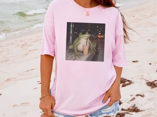 Sir Froggy Iced Coffee funny shirt - photo 5