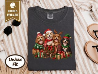 Christmas Cavapoo Sleigh Crew doodle dog shirt - photo 4