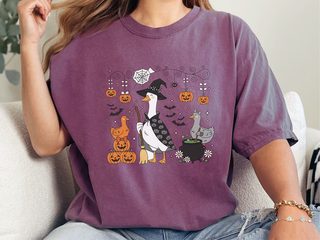Witch Goose Ducks Halloween funny shirt - photo 5