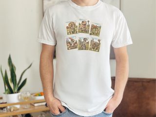 Vintage Dinosaur Stamp Collage funny shirt - photo 1