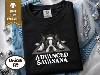Boston Terrier Advanced Savasana doodle dog shirt - photo 3