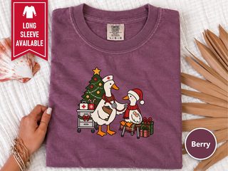 Christmas Nurse Goose Checkup funny shirt - photo 4