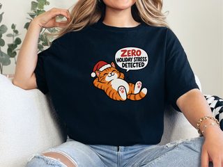 Zero Holiday Stress Cat funny shirt - photo 4