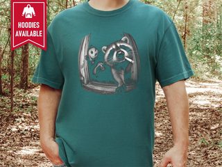 Smoking Raccoon Opossum Skunk Trio funny shirt - photo 8