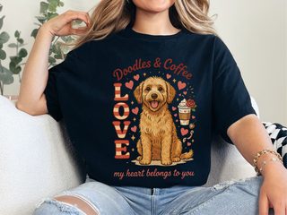 Goldendoodle Coffee Heart Belongs doodle dog shirt - photo 2
