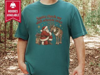 Vintage Santa Reindeer Shift Schedule funny shirt - photo 5