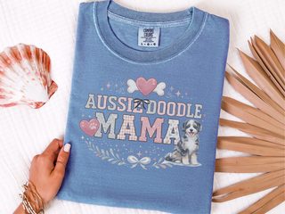 Comfort Colors Aussiedoodle Mama Paw Print Heart Bone Crest - photo 6