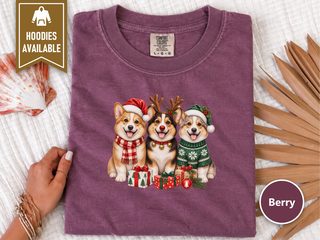 Christmas Corgis Holiday Trio doodle dog shirt - photo 7