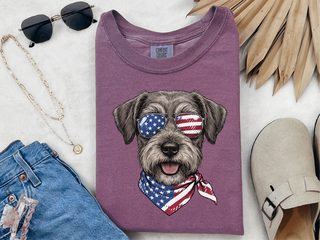 Patriotic Schnoodle Dog Glasses doodle dog shirt - photo 5