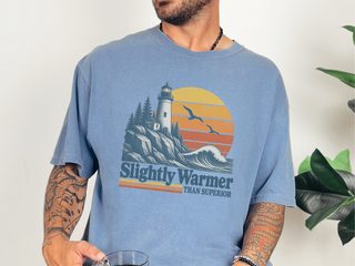 Retro Lighthouse Sunset Waves funny shirt - photo 5