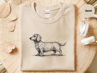 Dachshund Sketch funny shirt - photo 6
