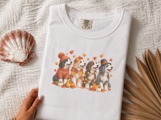 Autumn Sheepadoodles With Pumpkins doodle dog shirt - photo 2