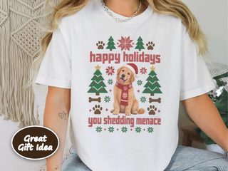 Golden Retriever Holiday Shedding Menace doodle dog shirt - photo 3
