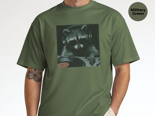 Raccoon Djing funny shirt - photo 8