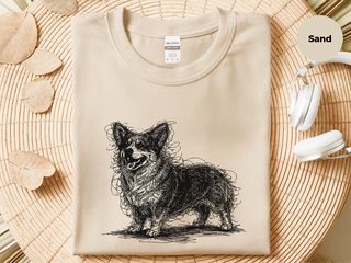 Pembroke Welsh Corgi Sketch funny shirt - photo 4