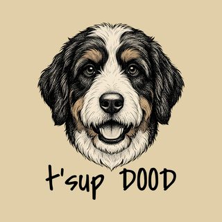 Bernedoodletsup Dood Comfort Colors Garment Dyed Bernedoodle Tee