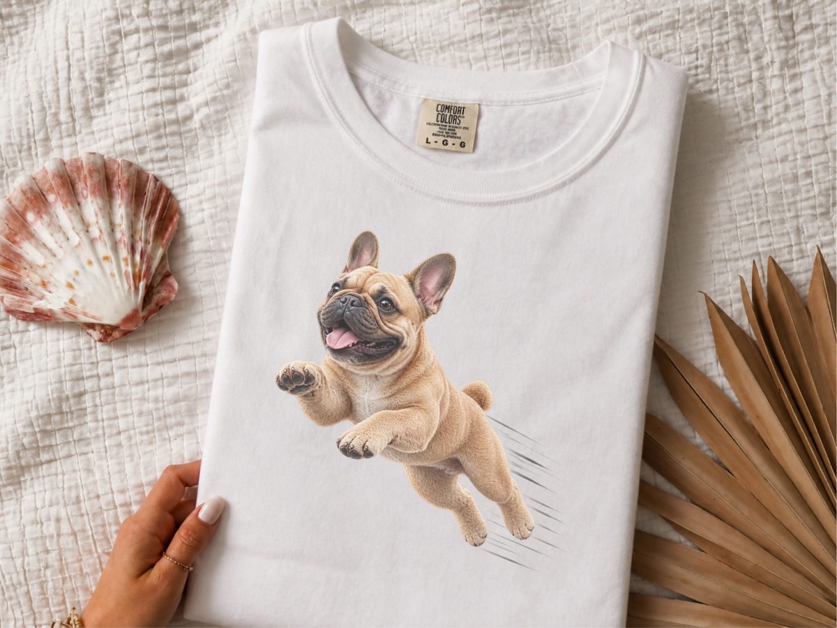 Jumping French Bulldog Speed Lines Vintage Frenchie Mom Shirt