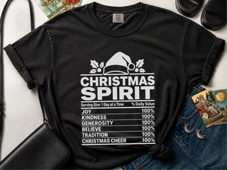Christmas Spirit Nutrition Label funny shirt - photo 5