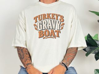 Turkeys Gravy Boat Retro Typography funny shirt - photo 8