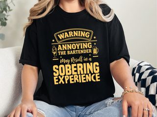 Warning Annoying The Bartender funny shirt - photo 2